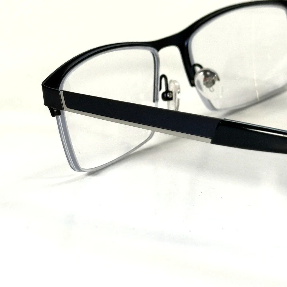 Cruz Rockaway Blvd Eyeglasses Frame Only 54-17-140 Navy Mens Half Rim Metal‎